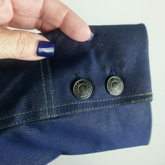 EXPRESS l Stretch Lightweight Denim Topstitch Coat - Picture 4 of 7